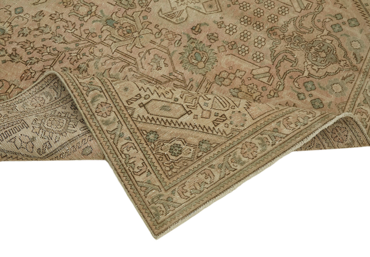 Rusvo Vintage Pembe Madalyon Desenli El Dokuma Halı 190x289 cm 44148 – kenar detayı