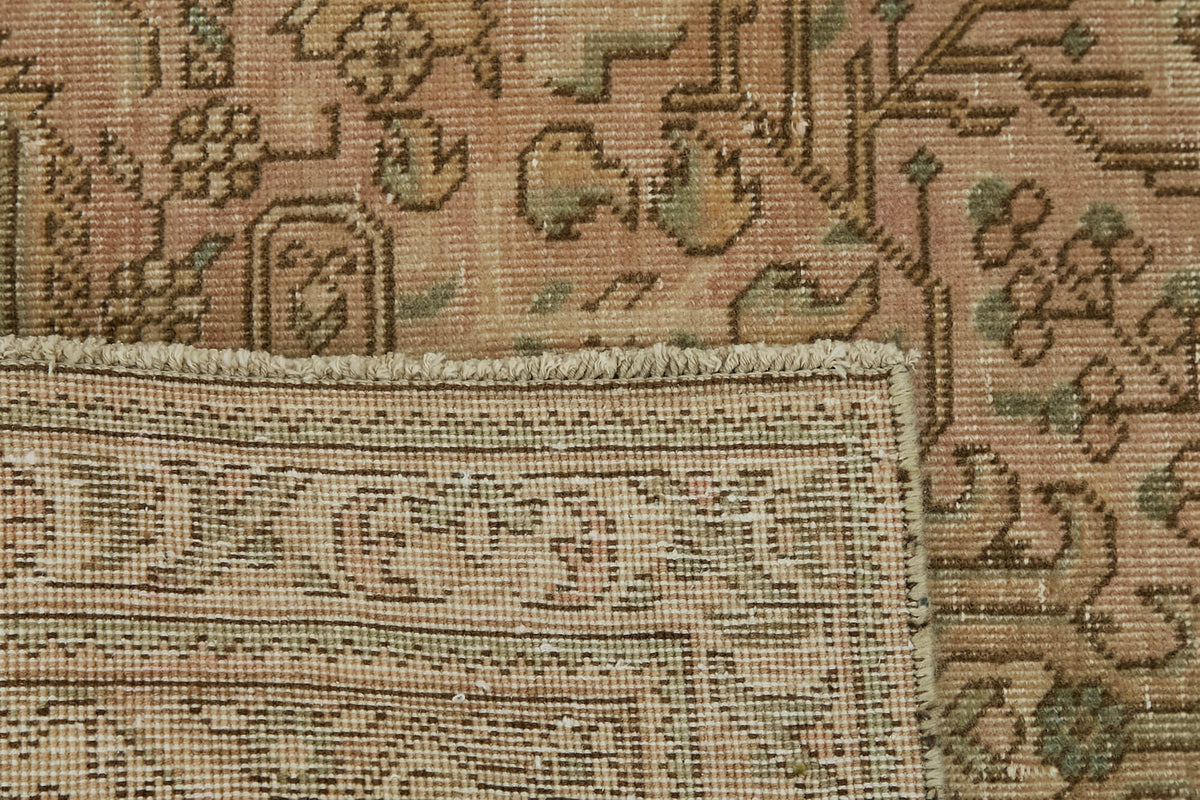 Rusvo Vintage Pembe Madalyon Desenli El Dokuma Halı 190x289 cm 44148 – arka yüz görünümü
