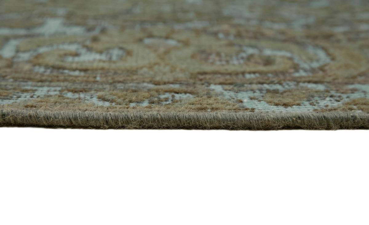 Zelko Çiçek Desenli Kahverengi Gri Eskitme Vintage Halı 257x357 cm – farklı açı