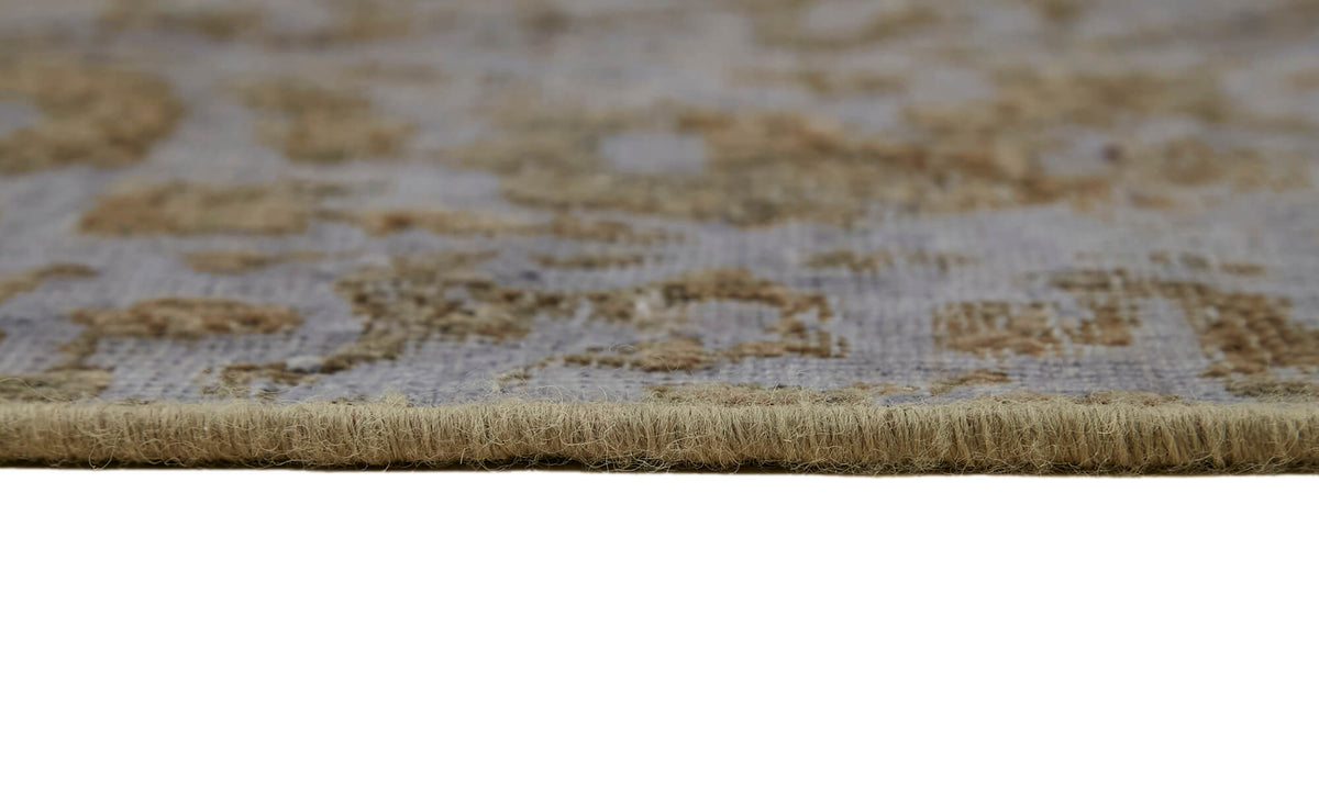 Rusvo Gri Madalyon Desenli Bej Eskitme Yün El Dokuma Halı 250x333 cm – farklı açı