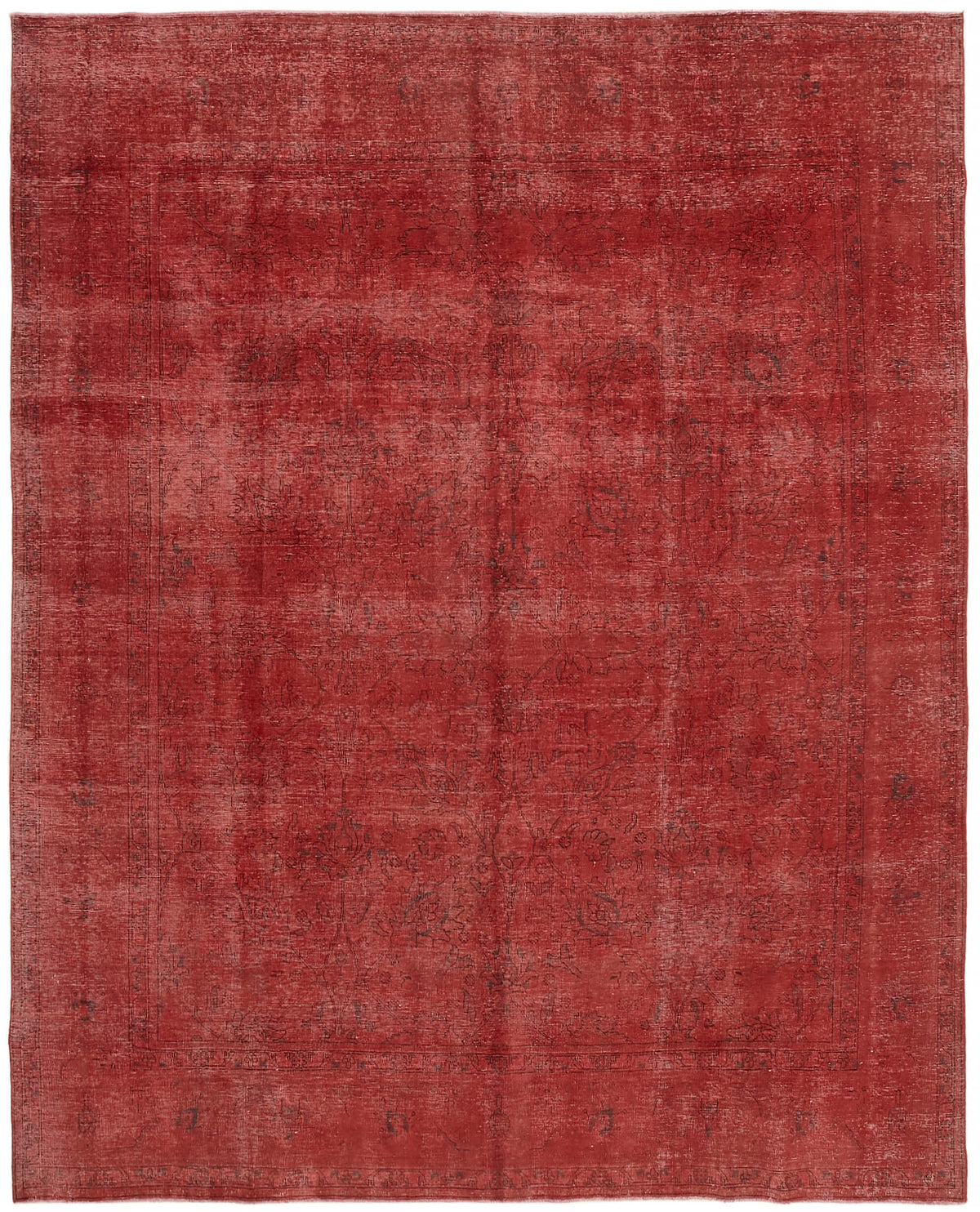 Zelko Bordo Modern Halı Soyut Eskitme Dokulu 316x380 cm 44169