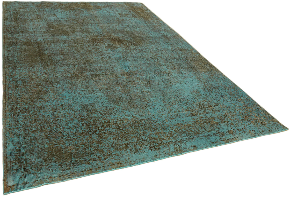 Zelko Turkuaz Kahverengi Modern Soyut Desenli El Dokuma Halı 242x349 cm – genel görünüm