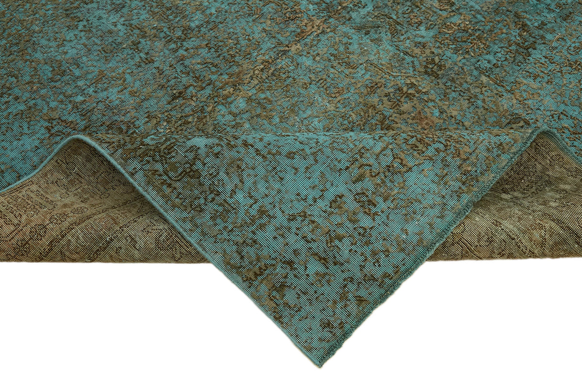 Zelko Düz Kahverengi Halı Overdyed Soyut Desenli 232x319 cm 44182 – kenar detayı