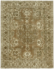 Rusvo Kahverengi Halı 11,6 m2 Vintage El Dokuma Madalyonlu 303x384 cm
