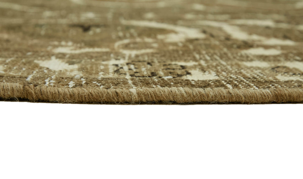 Rusvo Kahverengi Halı 11,6 m2 Vintage El Dokuma Madalyonlu 303x384 cm – farklı açı
