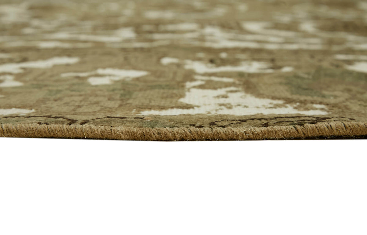Rusvo Vintage Düz Dokuma Kahverengi Bej El Dokuma Halı 285x355 cm – farklı açı