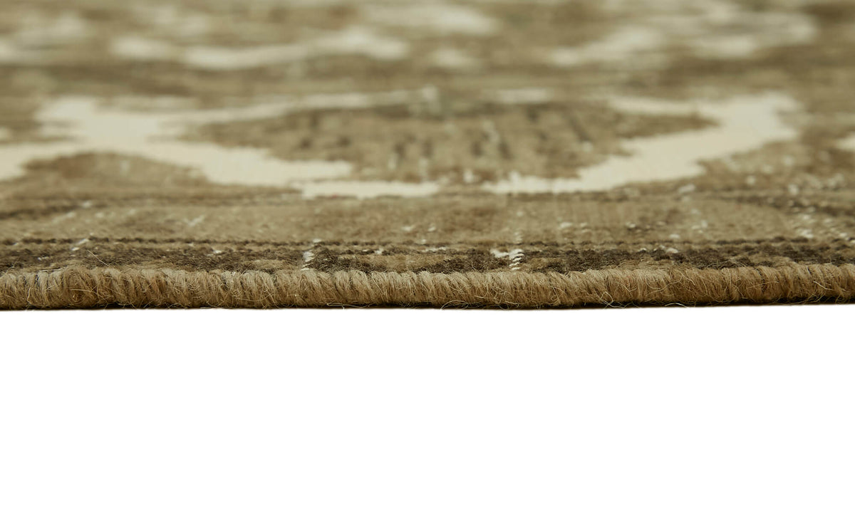 Rusvo Kahverengi Halı 6 m2 El Dokuma Çiçekli Vintage Halı 298x398 cm – farklı açı