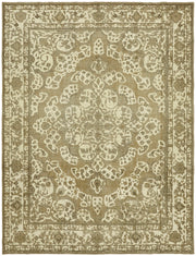 Rusvo Vintage Bej Kahve Madalyon Desenli El Dokuma Halı 286x374 cm
