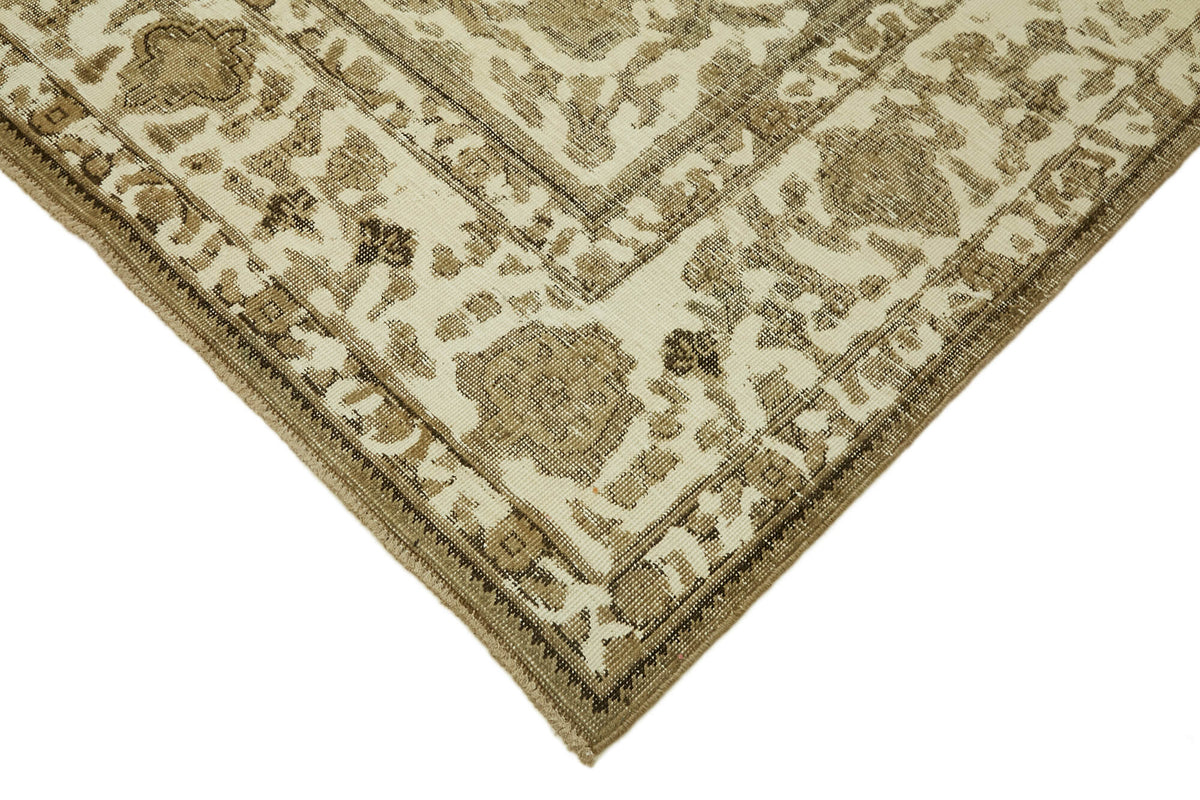 Rusvo Vintage Bej Kahve Madalyon Desenli El Dokuma Halı 286x374 cm – detay görünümü