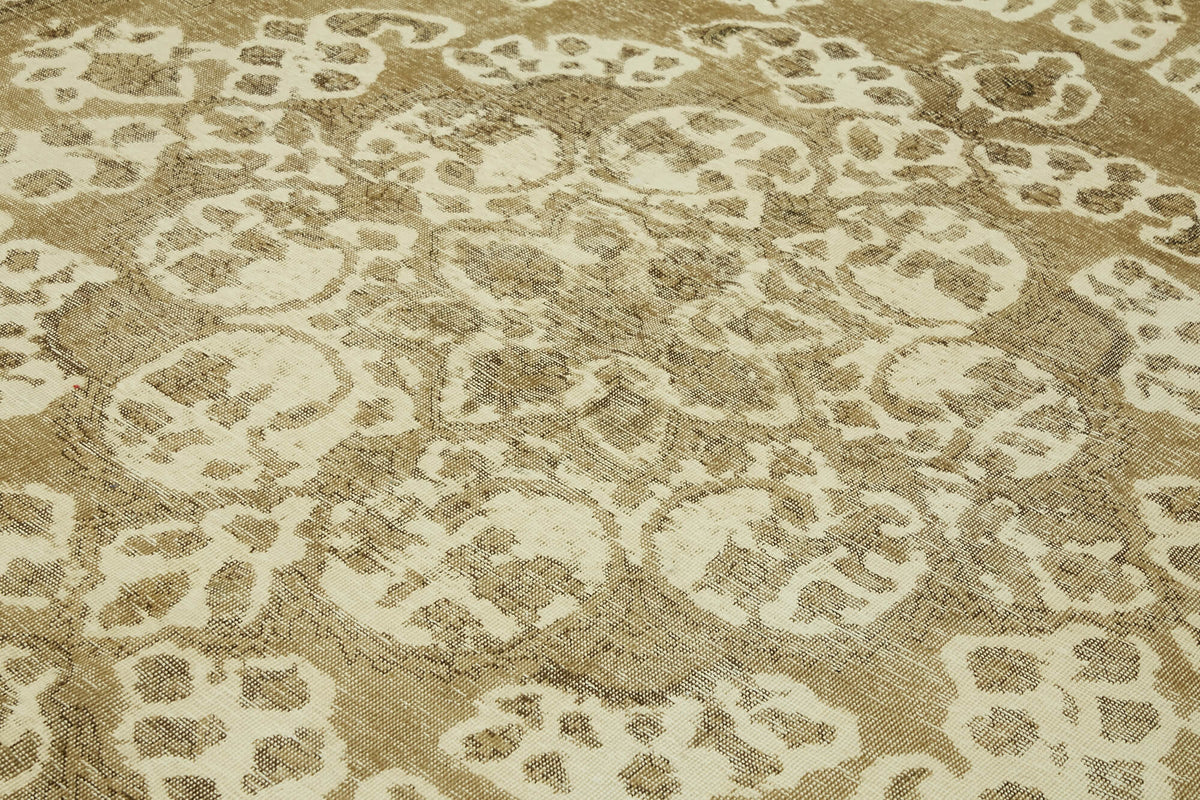 Rusvo Vintage Bej Kahve Madalyon Desenli El Dokuma Halı 286x374 cm – mekânda kullanım