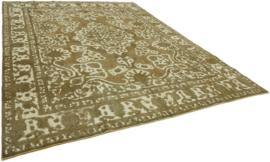 Rusvo Vintage Kahverengi Bej Madalyon Desenli El Dokuma Halı 283x366 cm – genel görünüm