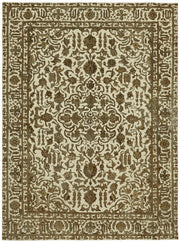 Rusvo Krem ve Kahverengi Madalyon Desenli Düz Dokuma Halı 250x330 cm
