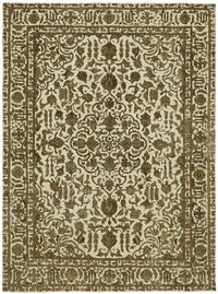 Rusvo Krem ve Kahverengi Madalyon Desenli Düz Dokuma Halı 250x330 cm