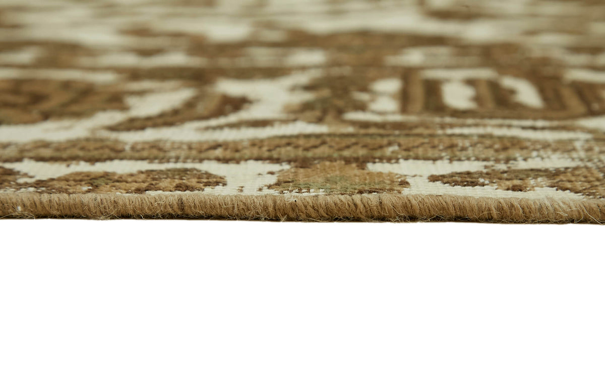 Rusvo Krem ve Kahverengi Madalyon Desenli Düz Dokuma Halı 250x330 cm – farklı açı