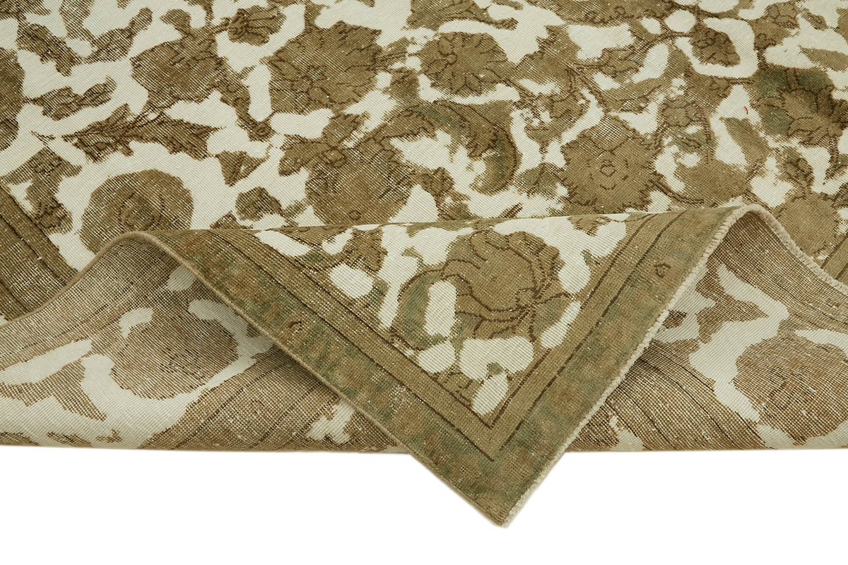 Rusvo Kahverengi Halı 6 m² Vintage Madalyon Desenli 275x367 cm – kenar detayı
