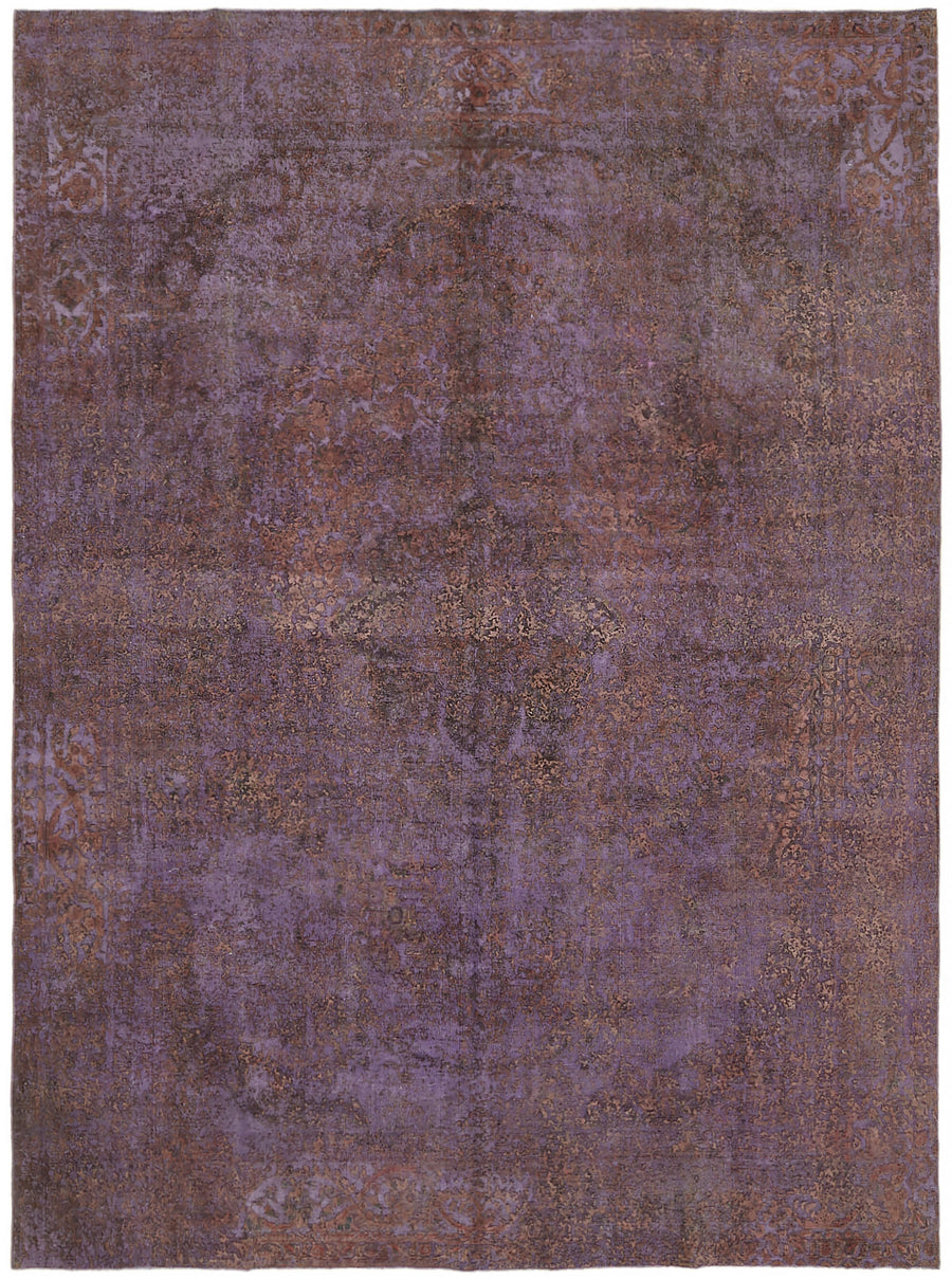 Zelko Overdyed Mor Halı, Toprak Tonlu Madalyon Desenli 295x387 cm 44329