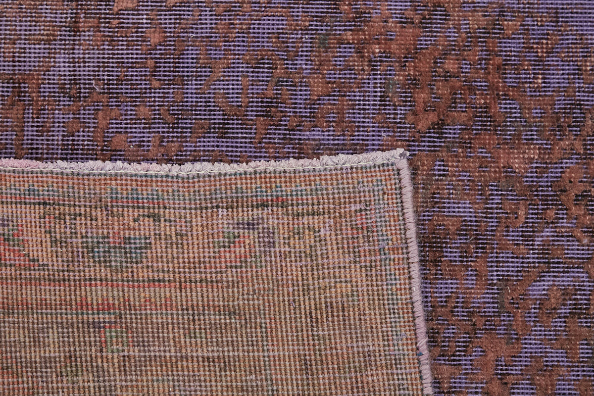 Zelko Overdyed Mor Halı, Toprak Tonlu Madalyon Desenli 295x387 cm 44329 – arka yüz görünümü