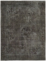 Zelko Antrasit Gri Soyut Desenli Modern Yün El Dokuma Halı 298x384 cm