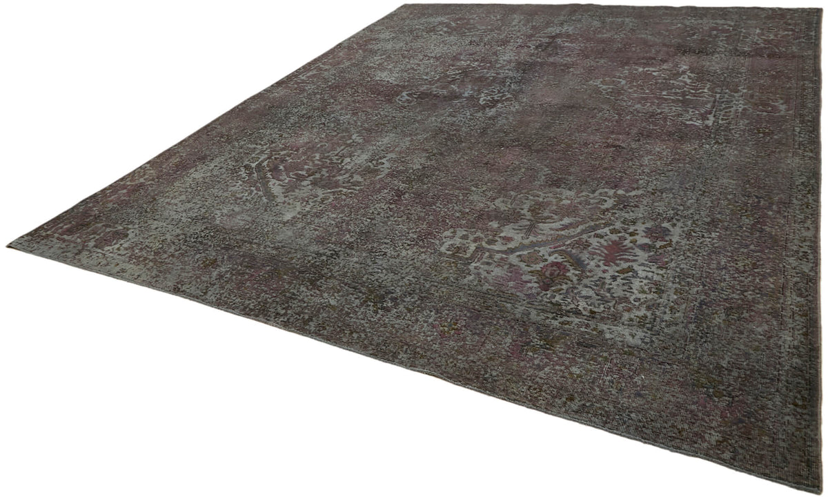 Zelko Antrasit Gri Soyut Desenli Modern Yün El Dokuma Halı 298x384 cm – doku yakın çekim