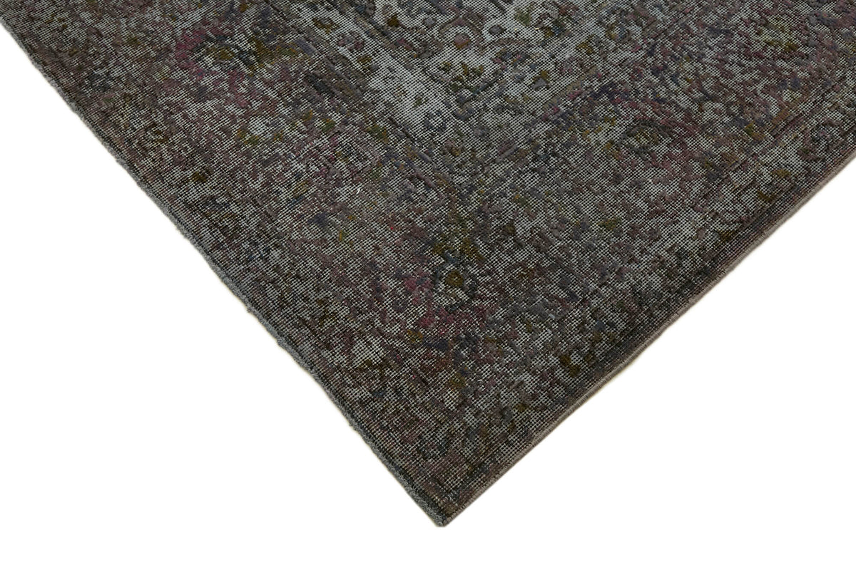 Zelko Antrasit Gri Soyut Desenli Modern Yün El Dokuma Halı 298x384 cm – detay görünümü