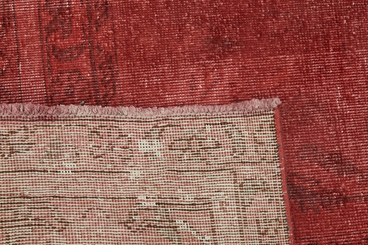 Zelko Klasik Eskitme Desenli Kırmızı El Dokuma Halı 297x397 cm 44332 – arka yüz görünümü