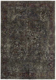 Zelko Bordo Gri Halı Çiçek Desenli Eskitme Dokuma 251x345 cm 44334