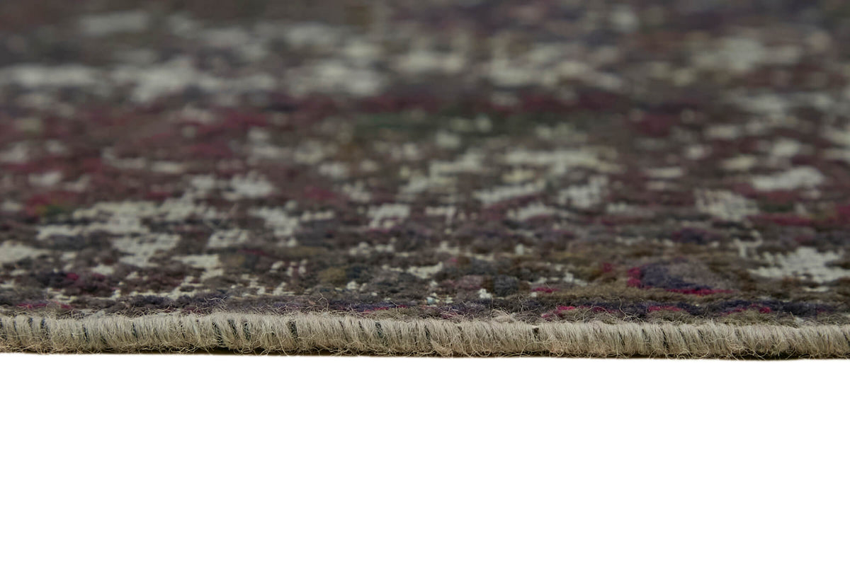 Zelko Bordo Gri Halı Çiçek Desenli Eskitme Dokuma 251x345 cm 44334 – farklı açı