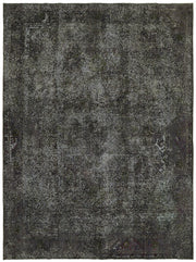 Zelko Antrasit Gri Soyut Desenli Yün Pamuk El Dokuma Halı 295x385 cm