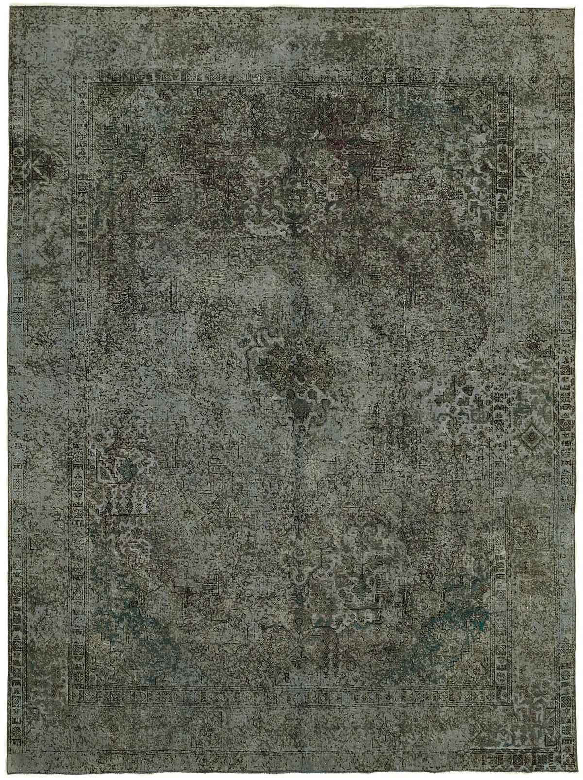 Zelko Antrasit Gri Soyut Desenli Modern El Dokuma Halı 295x387 cm