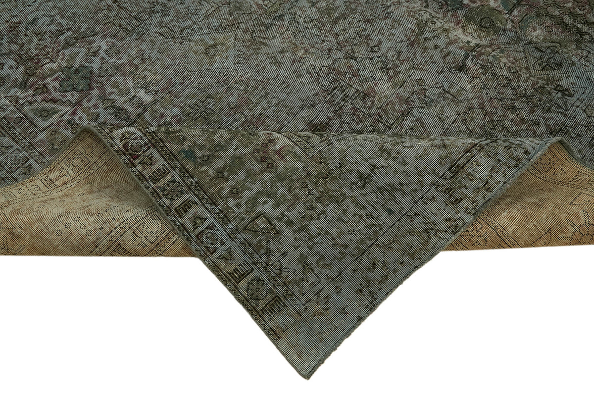Zelko Antrasit Gri Soyut Desenli Modern El Dokuma Halı 295x387 cm – kenar detayı
