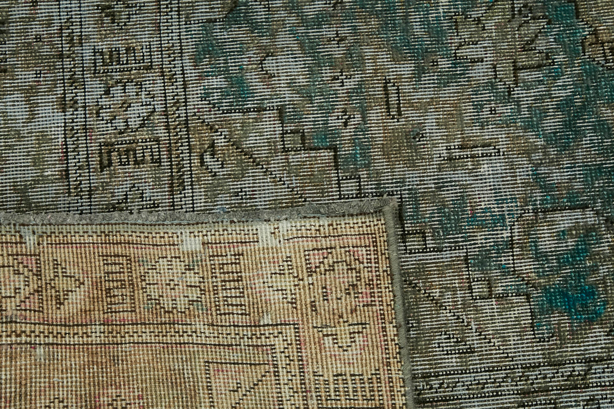 Zelko Antrasit Gri Soyut Desenli Modern El Dokuma Halı 295x387 cm – arka yüz görünümü