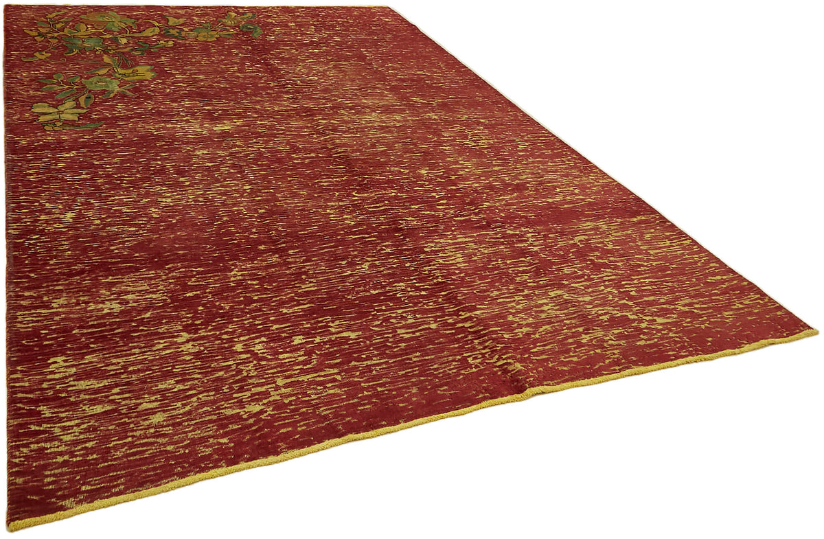 Zelko Bej Modern Halı Vişne Çürüğü ve Yeşil Çiçekli 234x330 cm – genel görünüm