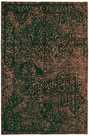 Zelko Koyu Yeşil Halı Modern Soyut Overdyed 198x298 cm 44342