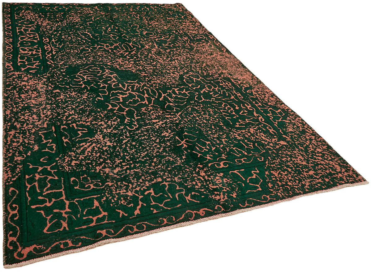 Zelko Koyu Yeşil Halı Modern Soyut Overdyed 198x298 cm 44342 – genel görünüm