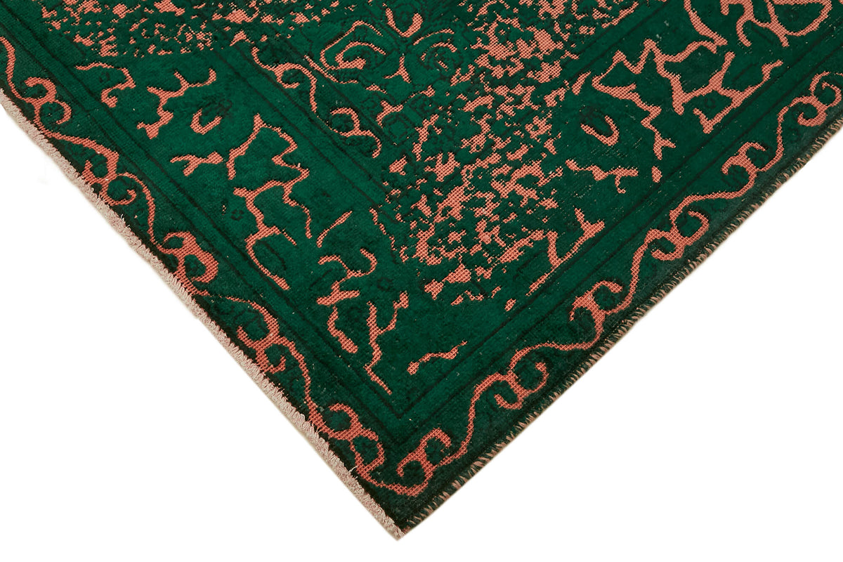 Zelko Koyu Yeşil Halı Modern Soyut Overdyed 198x298 cm 44342 – detay görünümü