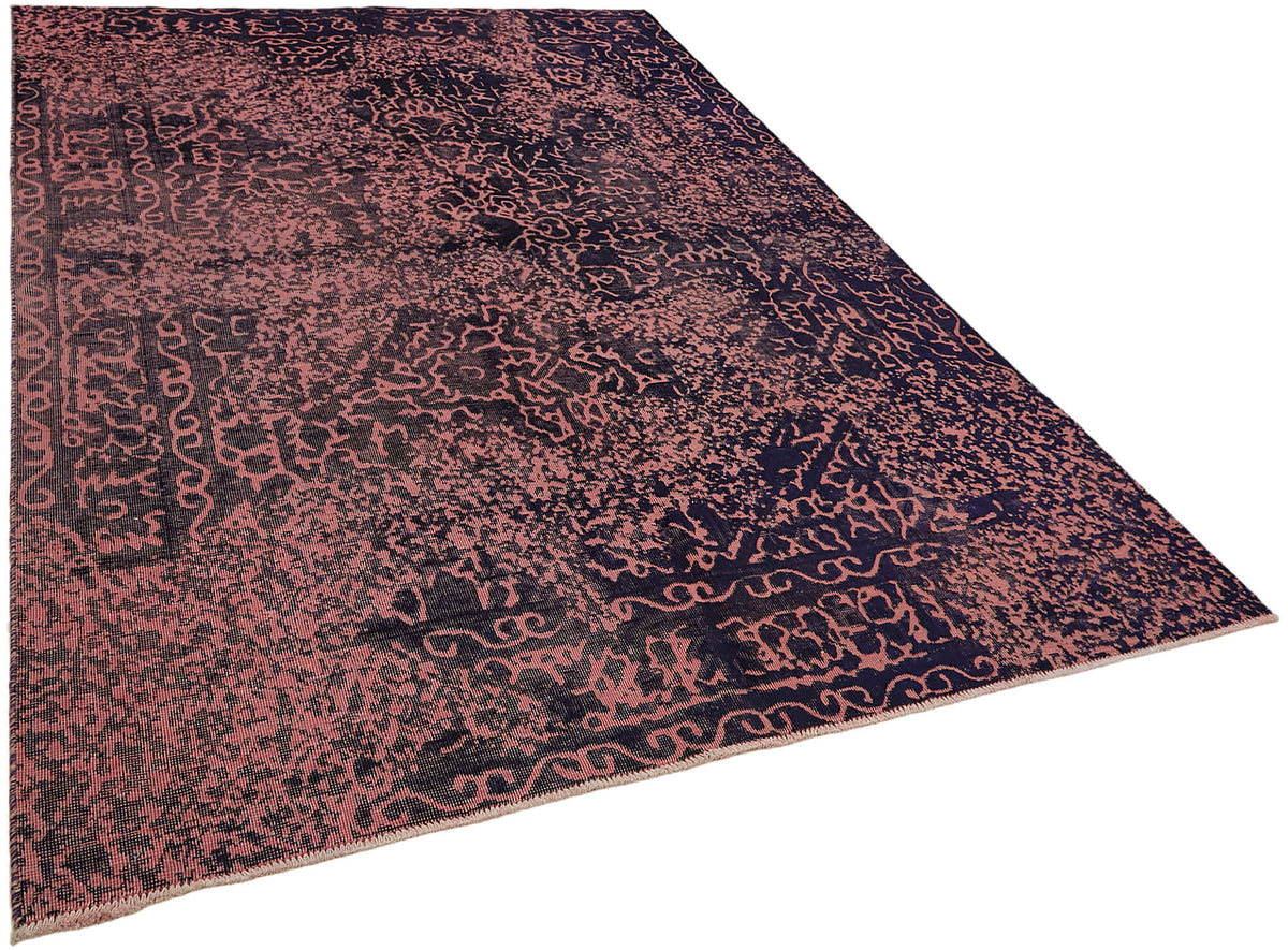 Zelko Overdyed Pembe ve Lacivert Modern Eskitme Halı 199x283 cm – genel görünüm