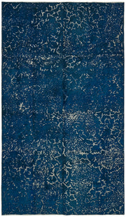 Zelko Overdyed Lacivert Gri Soyut Desenli Vintage Halı 180x302 cm