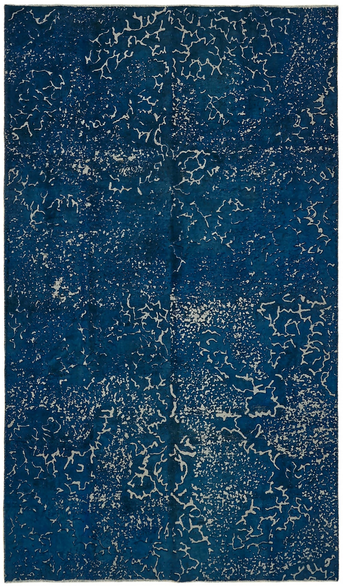 Zelko Overdyed Lacivert Gri Soyut Desenli Vintage Halı 180x302 cm