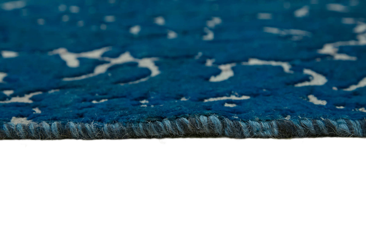 Zelko Overdyed Lacivert Gri Soyut Desenli Vintage Halı 180x302 cm – farklı açı