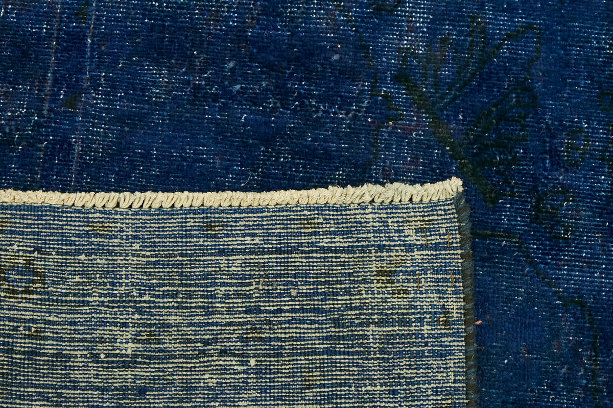 Zelko Lacivert Mavi Soyut El Dokuma Halı 244x330 cm – arka yüz görünümü