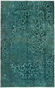 Zelko Kırmızı Dokuma Soyut Desenli Turkuaz Vintage Halı 235x367 cm