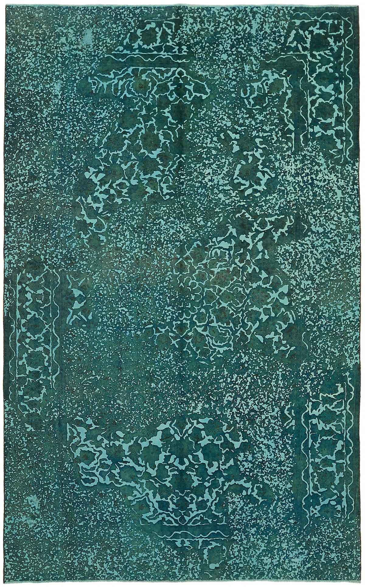 Zelko Kırmızı Dokuma Soyut Desenli Turkuaz Vintage Halı 235x367 cm