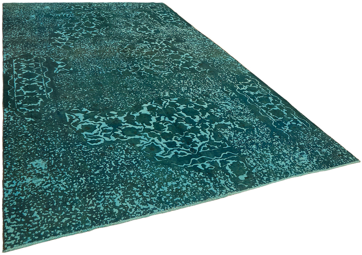 Zelko Kırmızı Dokuma Soyut Desenli Turkuaz Vintage Halı 235x367 cm – genel görünüm