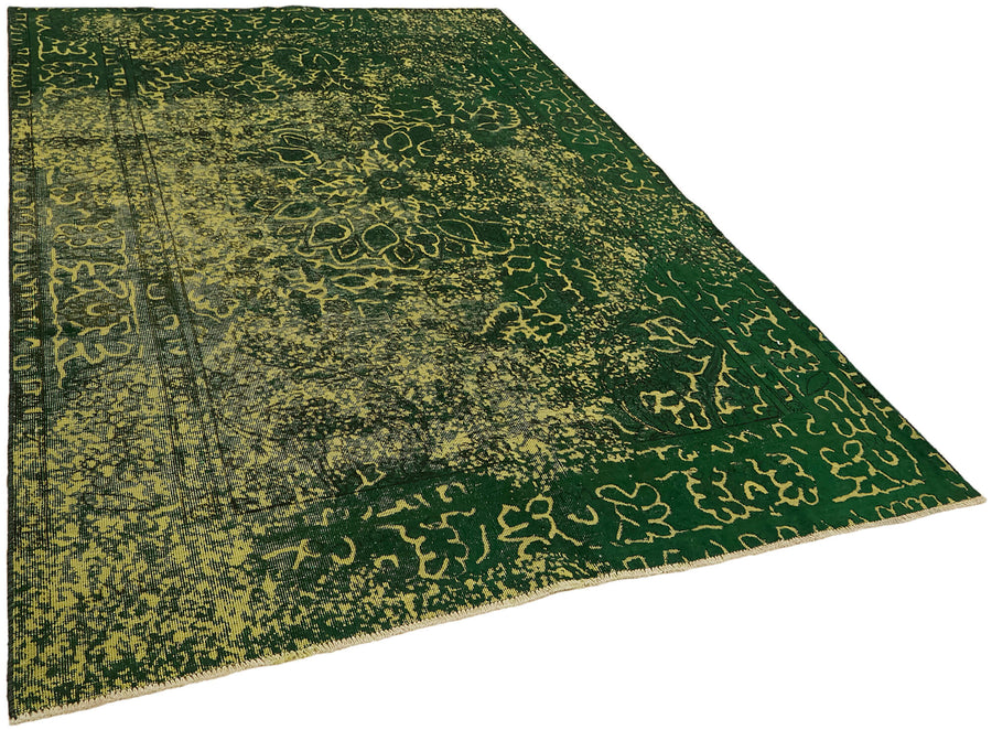 Zelko Koyu Yeşil Hardal Sarı Soyut Modern Yün El Dokuma Halı 190x278 cm – genel görünüm