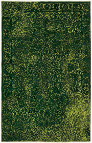 Zelko Dokuma Modern Soyut Desenli Koyu Yeşil Vintage Halı 193x295 cm