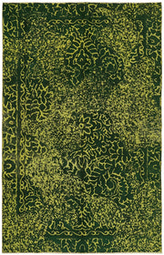 Zelko Yeşil Sarı Soyut Modern El Dokuma Halı 175x270 cm