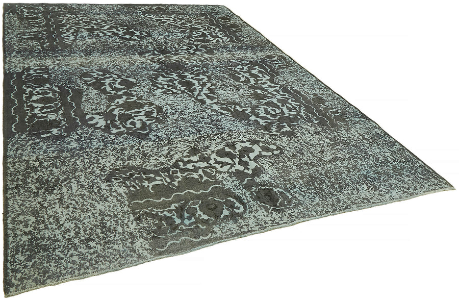 Zelko Grey Anthracite Abstract Patterned Modern Cotton Wool Hand-woven Rug 270x370 cm – overall view