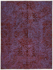 Zelko Overdyed Bordo Mor Eskitme Çiçekli Halı 203x266 cm 44361