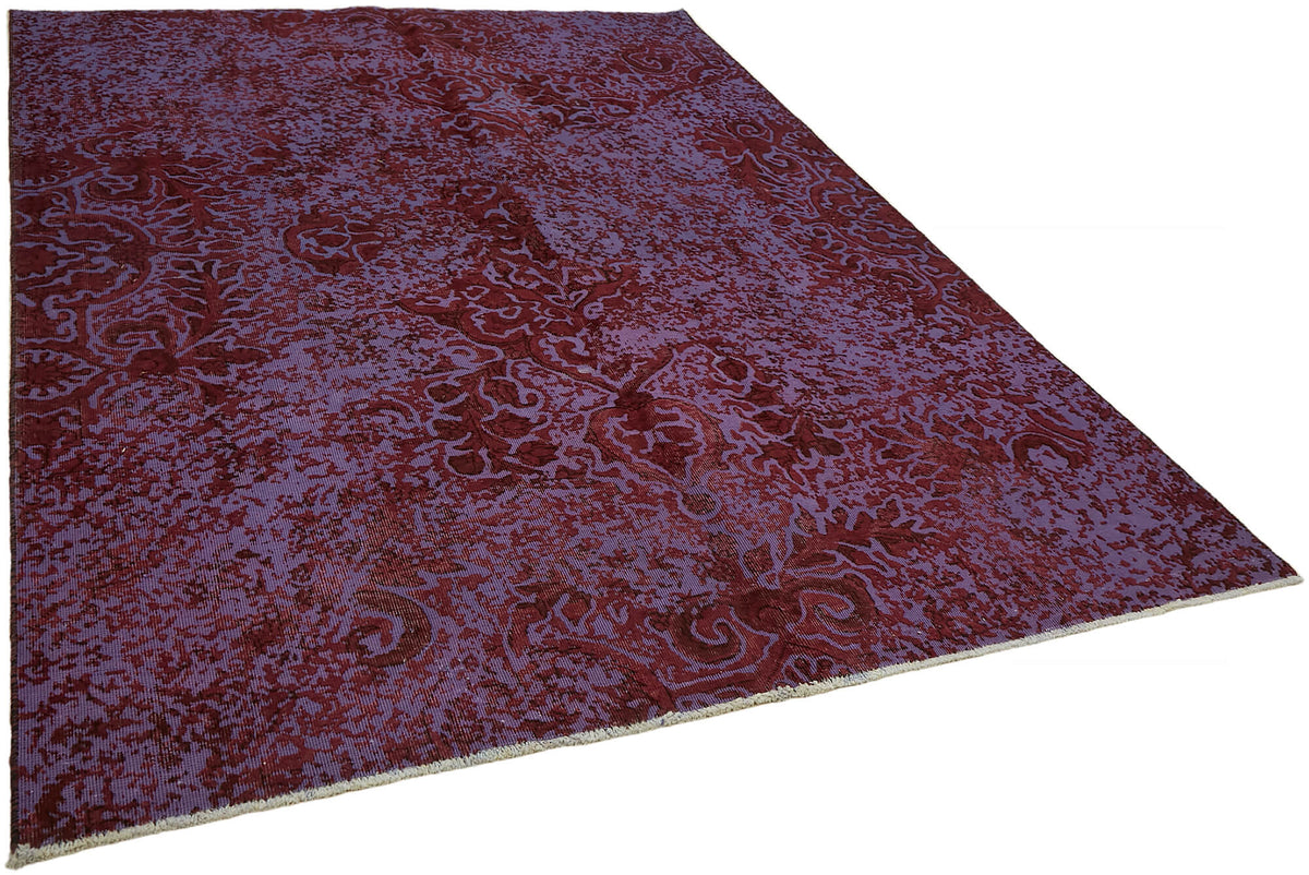 Zelko Overdyed Bordo Mor Eskitme Çiçekli Halı 203x266 cm 44361 – genel görünüm