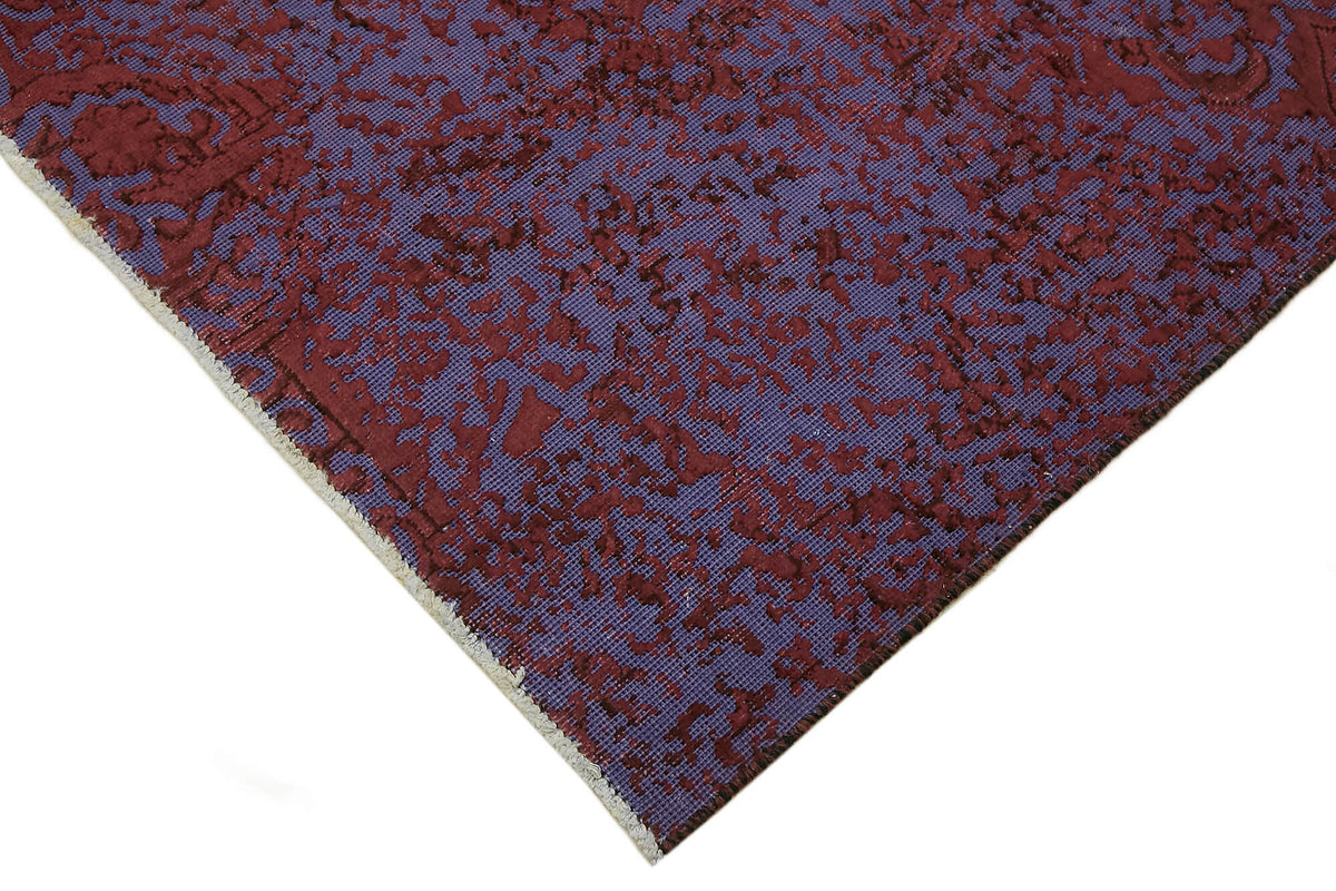 Zelko Overdyed Bordo Mor Eskitme Çiçekli Halı 203x266 cm 44361 – detay görünümü